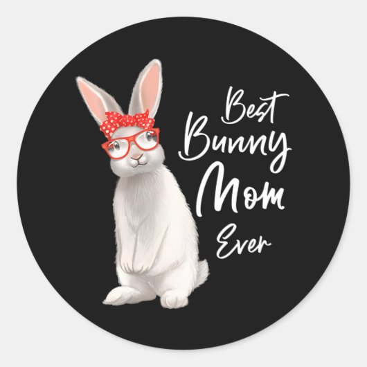 Sticker Rond Maman Lapin Mère Lapin Meilleur Mère Lapin Jamais (Devant)