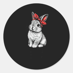 Sticker Rond Maman lapin mignon joyeuse journée de Pâques femme