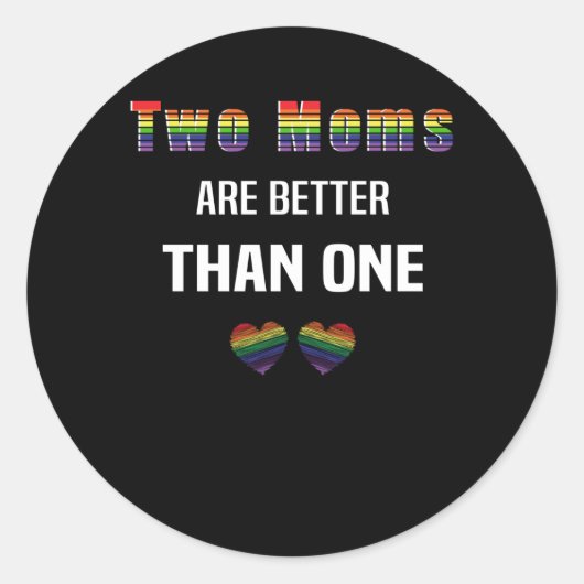 Sticker Rond Maman LGBT Maman LBGBTQ Lesbienne Gay Mariage Gay (Devant)