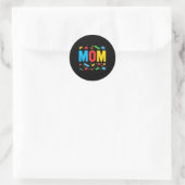 Sticker Rond Maman Maître Constructeur Bâtiment Briques Blocs F (Sac)