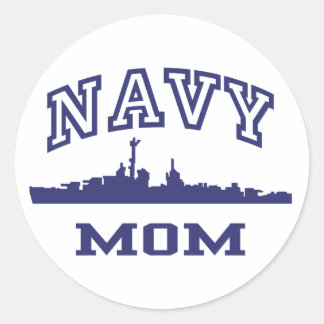 Sticker Rond Maman marine