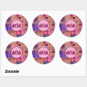 STICKER ROND MAMAN, MÈRE, FEMMES, ANNIVERSAIRE, CADEAU  ARGENTÉ (Feuille)