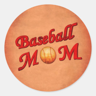 Sticker Rond Maman mignonne de baseball