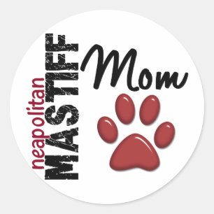 Sticker Rond Maman napolitaine 2 de mastiff