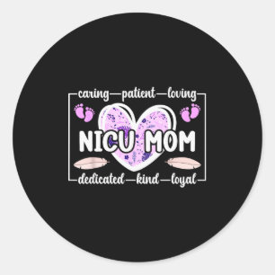 Sticker Rond Maman Nicu De Bébé Prématuré Micro Cœur De Guerrie