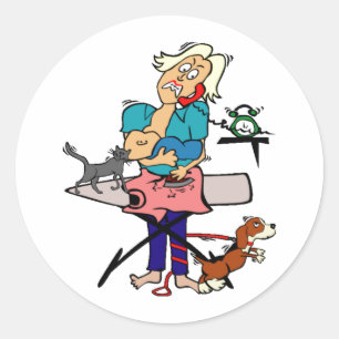Sticker Rond Maman occupée