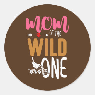 Sticker Rond Maman of the Wild One Mother's Day Momma