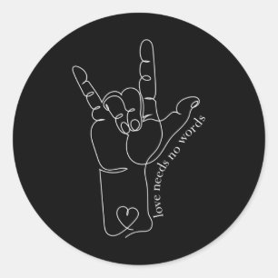 Sticker Rond Maman Papa Enfants Asl Sensibilisation à l'autisme