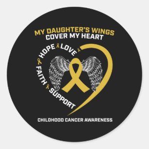 Sticker Rond Maman Papa Femmes Hommes Ailes Fille Enfance Cance