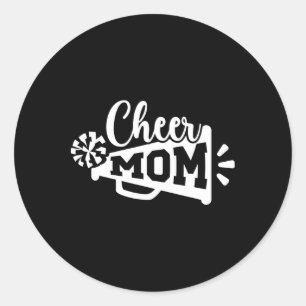 Sticker Rond Maman Pom-Pom Girl Mère De Cheerleader Maman De Ch