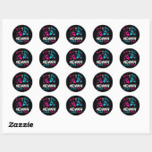 Sticker Rond Maman Rose Ou Bleue Vous Aime (Feuille)
