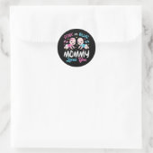 Sticker Rond Maman Rose Ou Bleue Vous Aime (Sac)