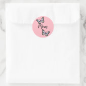 Sticker Rond Maman rose personnalisée (Sac)