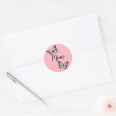Sticker Rond Maman rose personnalisée (Enveloppe)