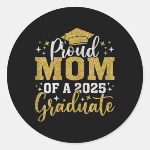 Sticker Rond Maman Senior 2025 Maman fière d'une promotion de 2