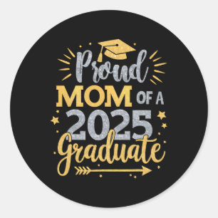 Sticker Rond Maman Senior 2025 Maman fière d'une promotion de 2