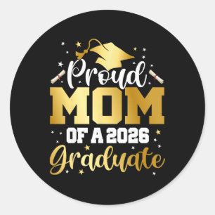 Sticker Rond Maman Senior 2026 Maman fière d'une promotion 2026