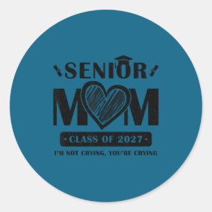 Sticker Rond Maman senior 2027 maman fière d'une promotion de 2