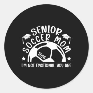 Sticker Rond Maman senior de football drôle 2026 Mère senior de