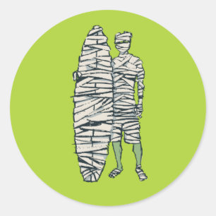 Sticker Rond Maman surfante de Halloween