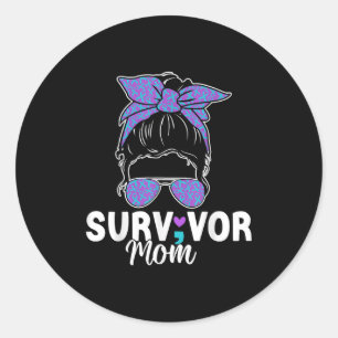 Sticker Rond Maman survivante - Sensibilisation à la prévention