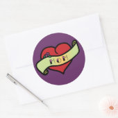 Sticker Rond Maman Tattoo Heart (Enveloppe)