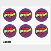 Sticker Rond Maman Tattoo Heart (Feuille)