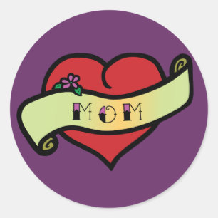 Sticker Rond Maman Tattoo Heart