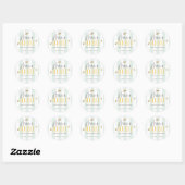 Sticker Rond Maman to Bee Honey Baby shower vert (Feuille)
