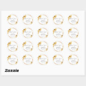 Sticker Rond Maman to Bee Honey Fleur sauvage Baby shower (Feuille)