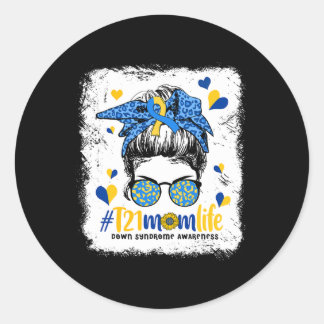 Sticker Rond Maman Vie Messager Bun Down Syndrome Sensibilisati
