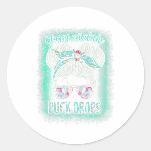 Sticker Rond Mamans de hockey s'accrochent jusqu'à ce que le pa