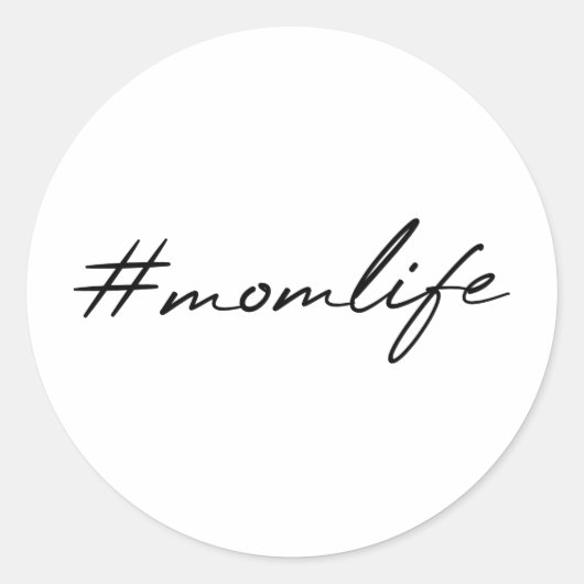 Sticker Rond #MamanVie | Mère Conception moderne Script Fête de (Devant)