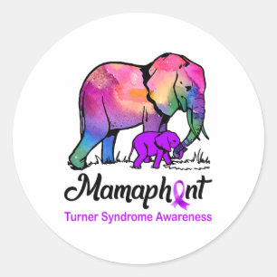 Sticker Rond Mamaphant Mama Elephant Turner Sensibilisation au