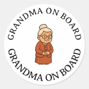 Sticker Rond Mamie à Bord