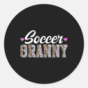 Sticker Rond Mamie de foot d'une grand-mère de footballeuse gra