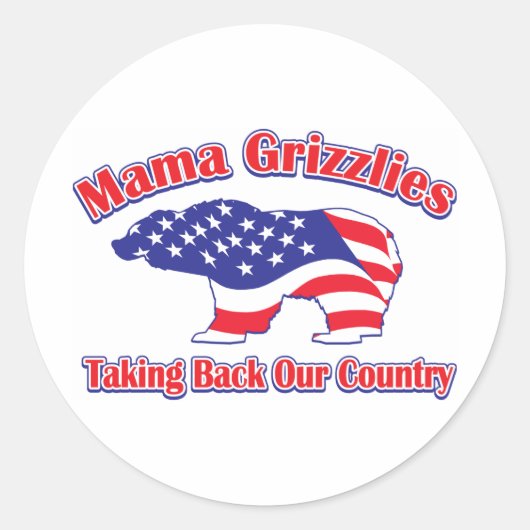 Sticker Rond Mamma-Grizzly (Devant)