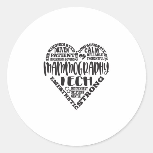 Sticker Rond Mammographie, technologue Mammo (Devant)