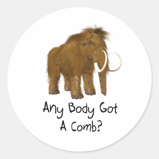 Sticker Rond Mammoth laineux (Devant)