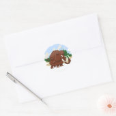 Sticker Rond Mammoth laineux (Enveloppe)