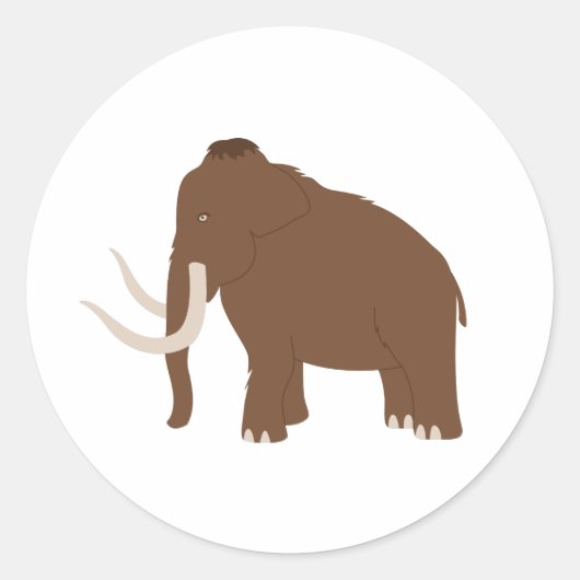 Sticker Rond Mammoth laineux (Devant)