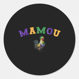 Sticker Rond Mamou Mardi Gras Poulet