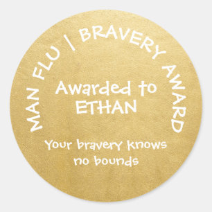 Sticker Rond Man Flu Prix de bravoure d'or personnalisé