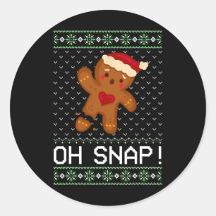 Sticker Rond Man Oh Snap Christmas Cookie
