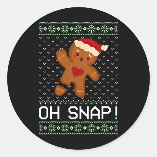 Sticker Rond Man Oh Snap Christmas Cookie (Devant)