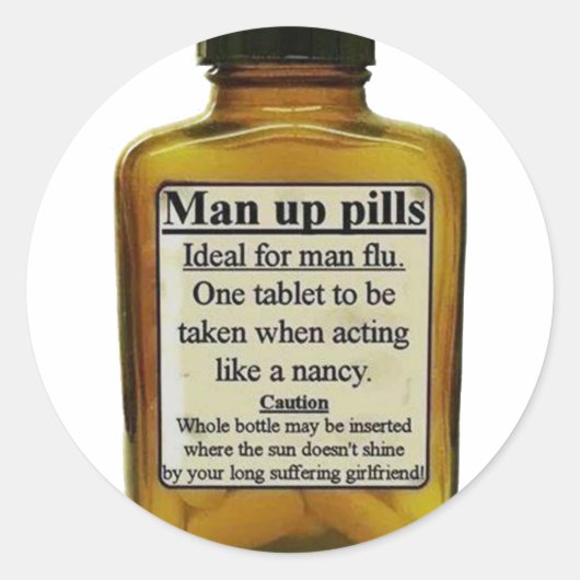 Sticker Rond Man Up Pills (Devant)
