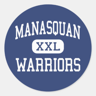 Sticker Rond Manasquan - guerriers - haut - New Jersey de