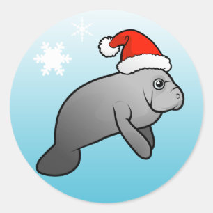 Sticker Rond Manat de Noël Père Noël