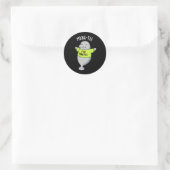 Sticker Rond Manatee Funny Animal Pun Dark BG (Sac)