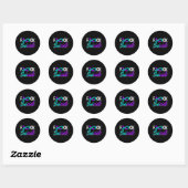 Sticker Rond Manche longue de sensibilisation à la prévention d (Feuille)